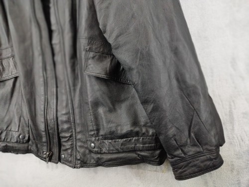 Vintage 80` COMINT Black Leather Men’s Motorcycle Jacket PIT 24 INCH - Picture 5 of 12