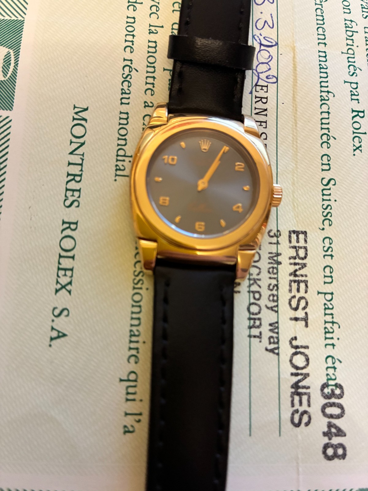 Rolex Cellini Cestello 5310 Ladies 18k Rose Gold Slate Manual Wind 26mm 1999
