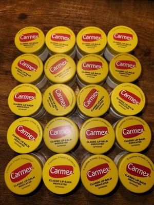 Bulk Lot of 20 Carmex Original Classic Lip Balm Jar, 0.25 oz Each 20 pack