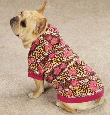 ZACK & ZOEY Dog Skull-fari Pullover T-Shirt Hoodie Tee Top Leopard skull hibiscus Skullfari