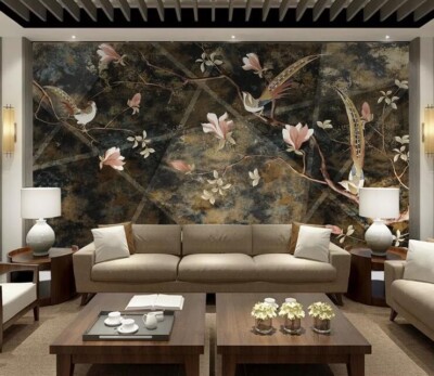 3D Retro Flower Bird ZHUA5493 Wallpaper Wall Murals Removable Self-adhesive Ann