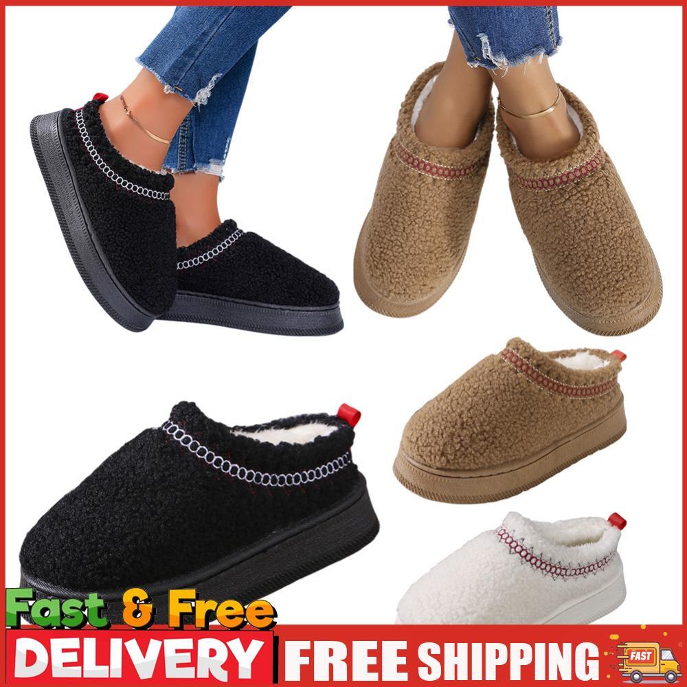 SAOLA Pantofole platform suola spessa mini stivali caldi comodi scarpe pelose da donna
