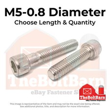M5-0.8 Metric Stainless Coarse Socket Head Cap Screws (Choose Length & Qty)