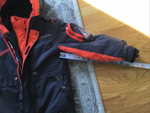 Hawke & Co. Parka Coat Jacket Boys 7 Blue Orange Hood Performance - Picture 9 of 14