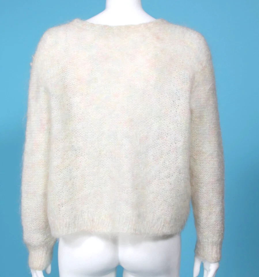 Suéter De Colección Homspun Mujer Mohair Mármol Rosa Claro Blanco Bebé Azul M/L/963 Foto 3 de 4