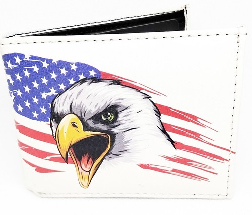Jems Collections Mens American Eagle Bi-Fold Handcrafted Wallet