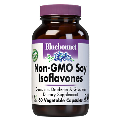 Bluebonnet Non-Gmo Soy Isoflavones 60 Vegetable Capsules, Endocrine Support