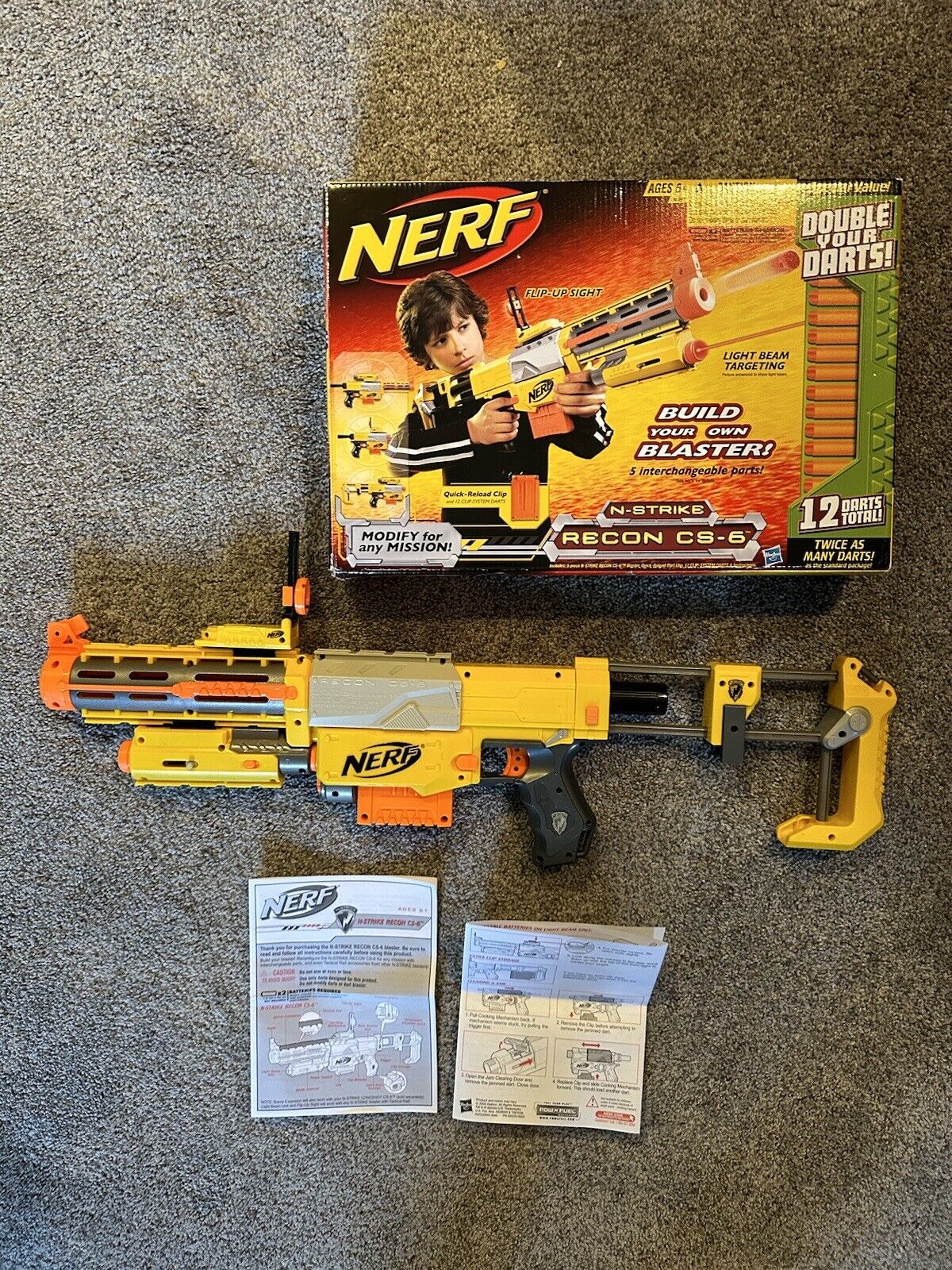 Corpo Nerf N-Strike Recon CS-6 com clipe de munição arma Dart Blaster  Hasbro sem munição