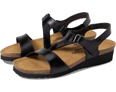 Naot Z86123* Womens Black Leather Strappy Pamela Sandals Size 10 M