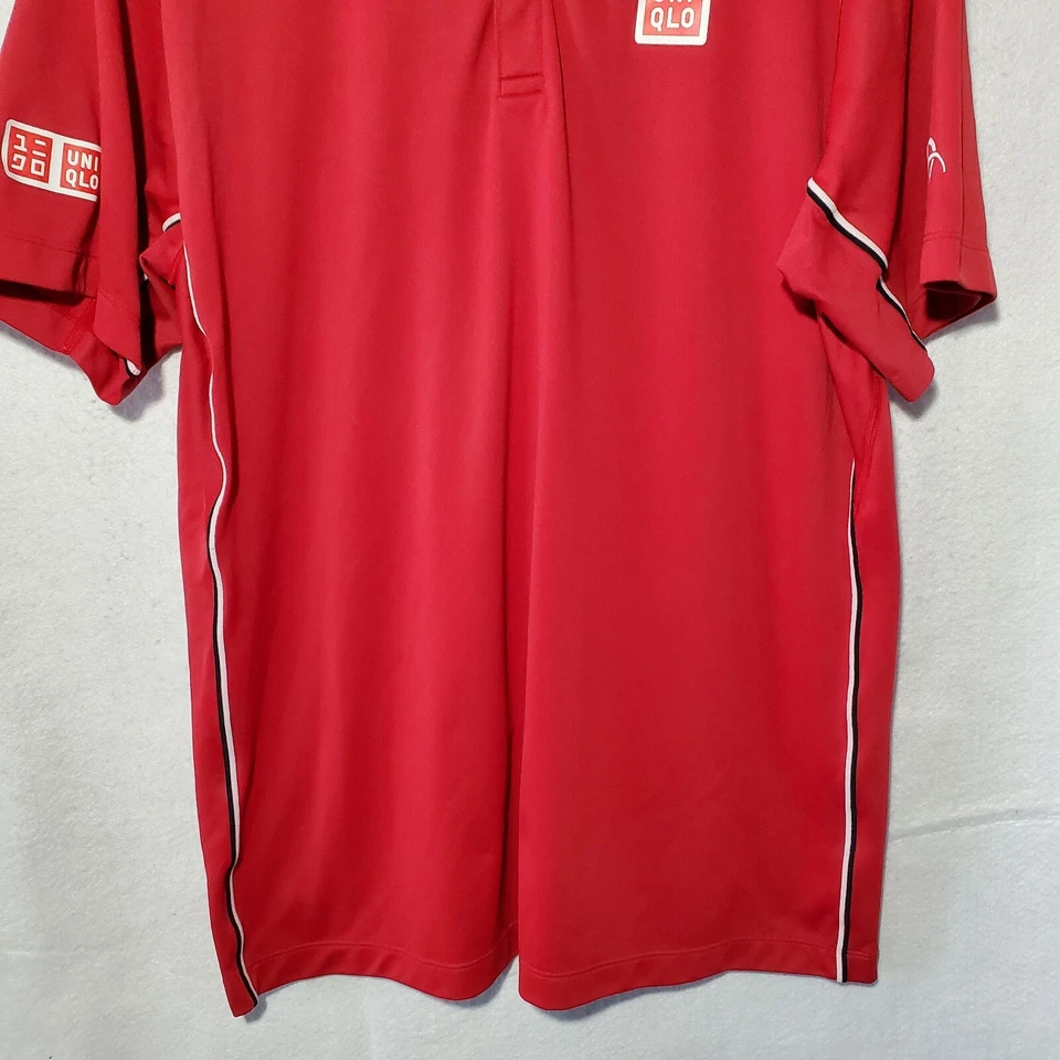 Uniqlo Polo Tenis Novak Djokovic Japón Talla Extra Grande Rojo Manga Corta Foto 2 de 4