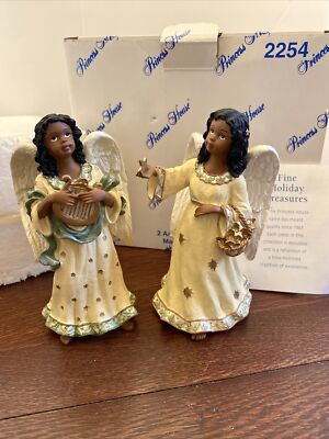 Princess House 2254 2 Angel Figurines Angels, Set of 2 Christmas Hostess Reward