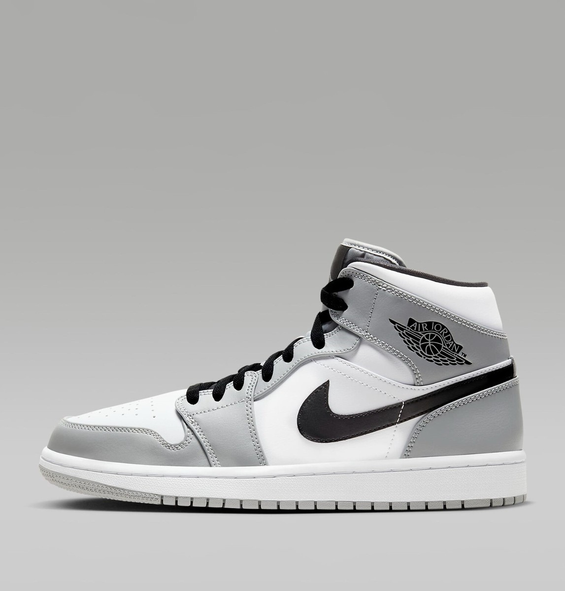 Nike Air Jordan 1 Mid Sneakers Shoes Light Smoke Gray/White Nike Air Jordan 1 Mid Sneakers Shoes Light Smoke Gray/White