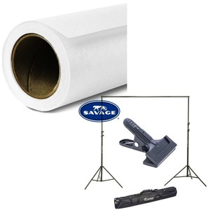 Savage Widetone Seamless Background Paper 86"x36' Pure White, #66 W/10