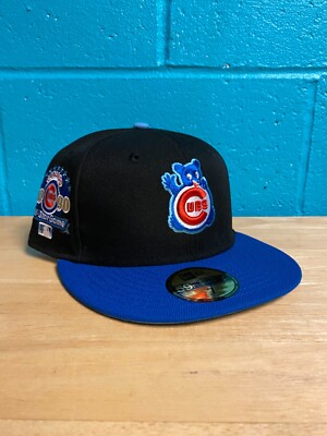 Chicago Cubs Waving Bear Black Navy Icy UV 1990 ASG Fitted
