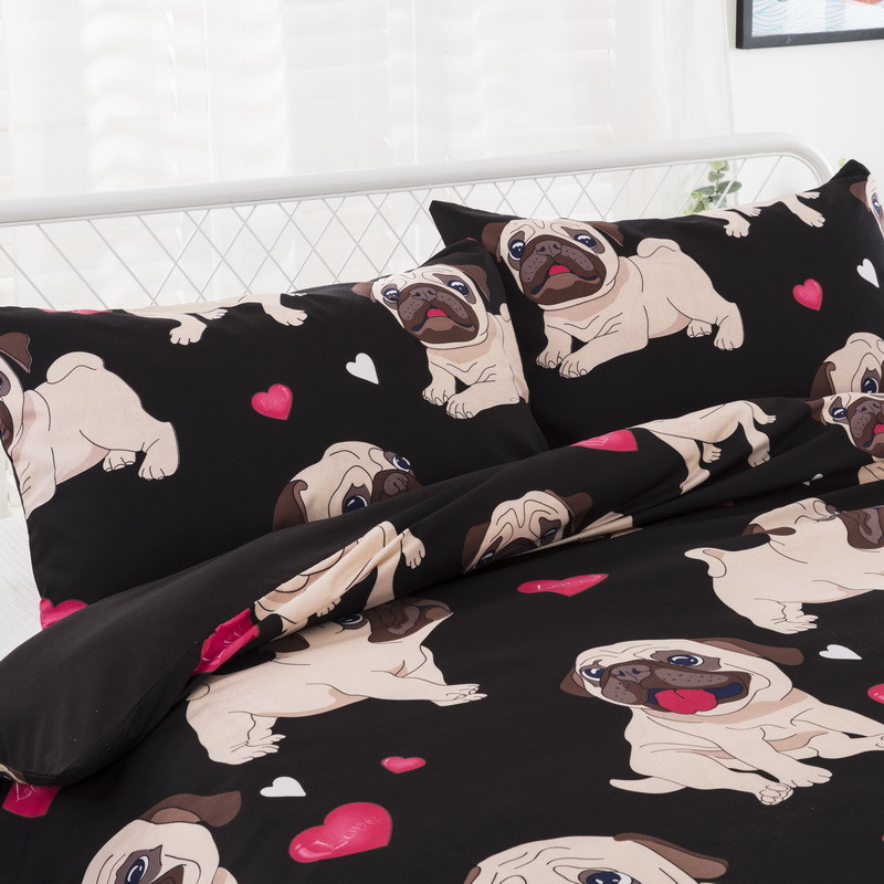 Cute Dog Pet Duvet Doona Quilt Cover Set Single Double Queen King Size
