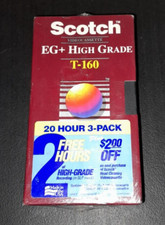 Scotch Blank T-120 VHS Video Cassette Tapes NEW Lot of 3 Factory Sealed EG  EG 