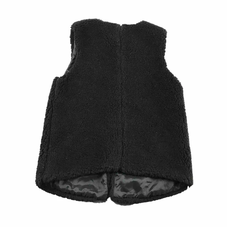 Chaleco Chaqueta Madewell Mujer XS Negro Piel Sintética Forrado de Vellón Grueso Nuevo con Etiquetas Foto 4 de 4