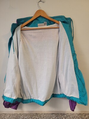 Vintage Givenchy Active Mens XL Full Zip Purple And Teal