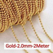 5m 2m Stainless Steel Ball Bead Chain Gold Color Beaded DIY Jewelry Necklace