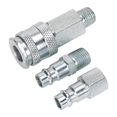 Sealey Luft Werkzeug Kupplung Set 0.6cmBSP Hoher Durchfluss ACH60