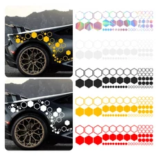 52pcs/Sheet Car Side Honeycomb Body Decal Sticker Vinyl Graphics Hexagonal Decor