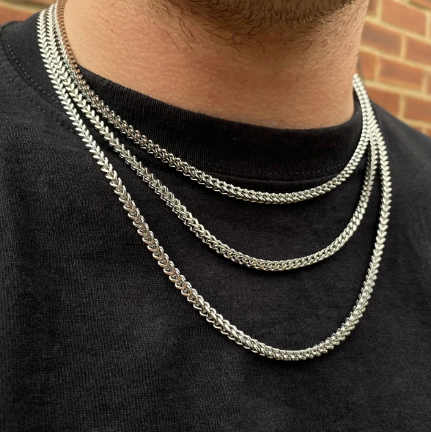 925 Sterling Silver Solid Round Franco Link 22