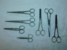 Antiker Friseurbedarf: Konvolut 7 Stück Scheren! verschiedene Hersteller
