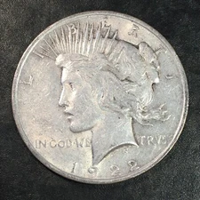 1922 Peace Silver Dollar - High Quality Scans #Q024