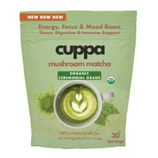 Cuppa Healthy Mushroom Matcha with Lion's Mane & Ashwagandha for All Day Ener...