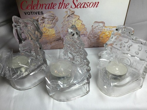 Celebrate The Season Set Of Three Christmas Votives A350ST - Picture 9 of 10