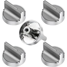 W10594481 Stainless Steel Stove knob 5pcs for Whirlpool Gas Cooktop Range/Oven