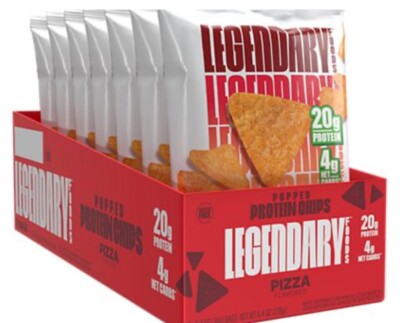 Popped Protein Chips, Pizza, 7 Bags, 1.2 oz (34 g) Each