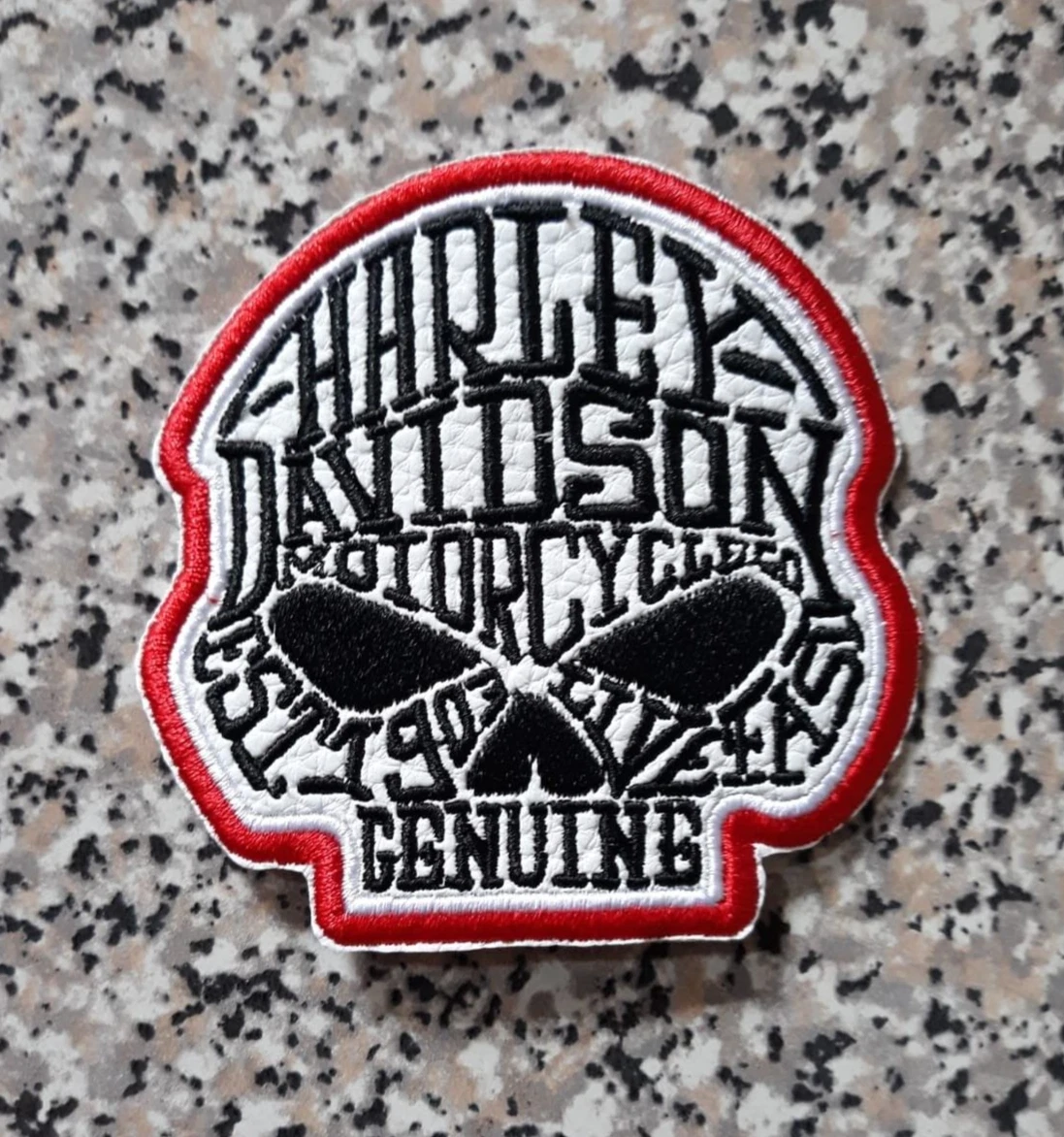 harley davidson patch embroidered in imitation leather skull H.D. free  shipping