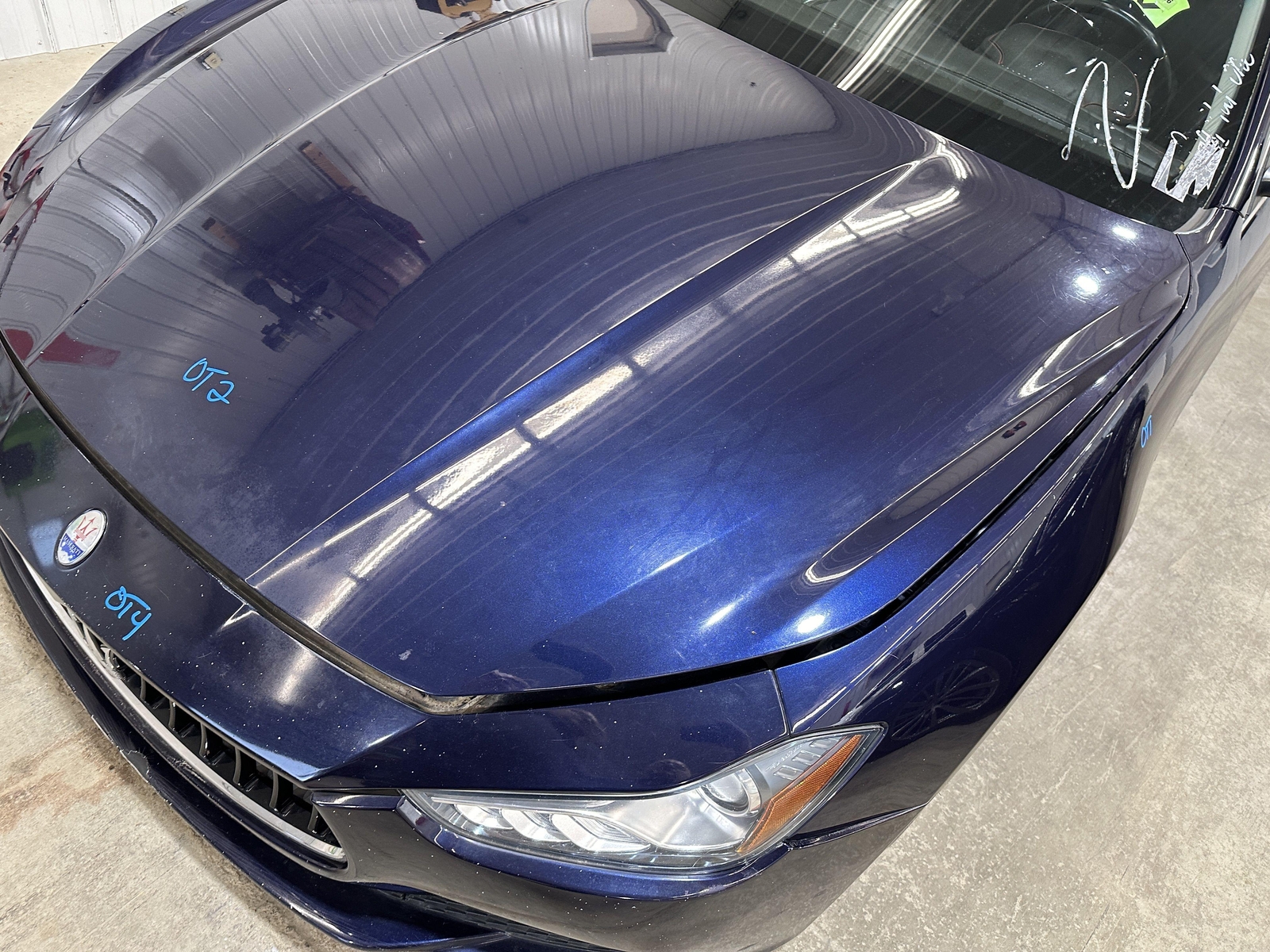 14-17 MASERATI GHIBLI FRONT HOOD BONNET W/ HINGES BLUE PASSIONE PAINT 426B