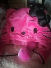 Sanrio Hello Kitty Pink Cat Hat Kawaii Pom-Pom Fluff Beanie