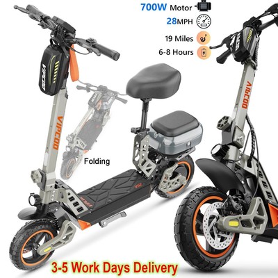 Electric Scooter With Seat 900W Peak 48V 28MPH 10''Folding Adult Pro eScooter US