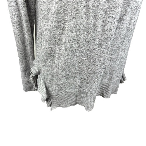 Anthropologie Postmark Sweater Gray V-neck Pullover Ruffled Hem Soft size XS - Picture 4 of 17