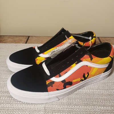 pop camo old skool vans orange