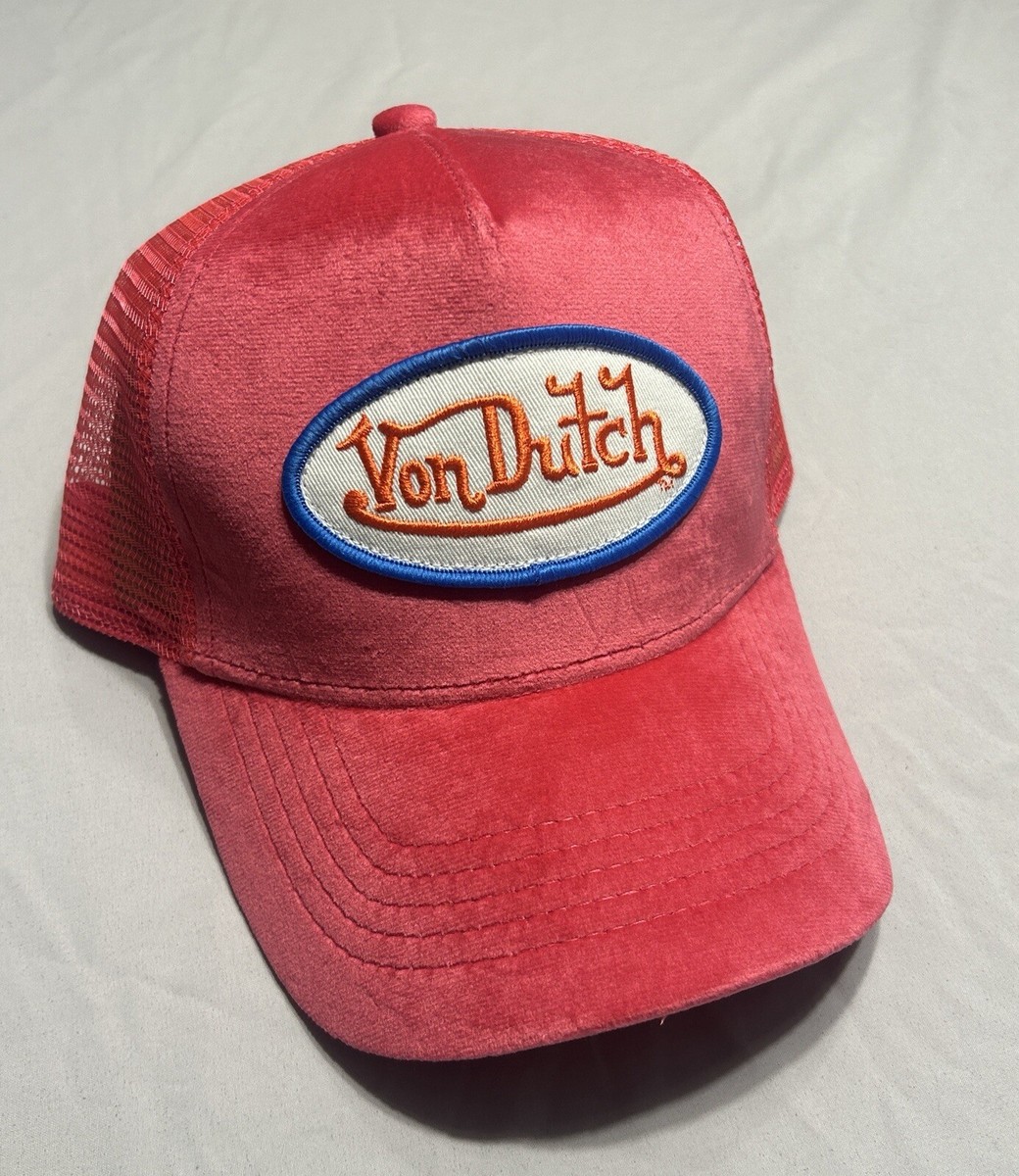 Von Dutch Trucker Hat Pink Hollywood Velvet Snapback 100
