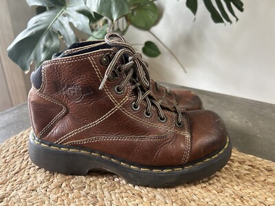 【関税&送料込】Dr Martens Boots Brown Vintage Doc Dr Martens 8A07 Y2K Brown Leather Boots UK7 US8
