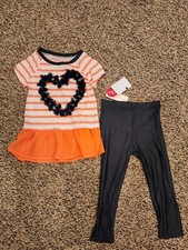 Colette Lilly Girls Size 4 Stripe/Heart. 2 Piece Outfit NWT
