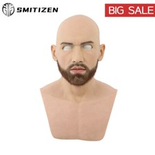 SMITIZEN Realistic Silicone Human Skin Lifelike Men Mask With Beard For Cosplay