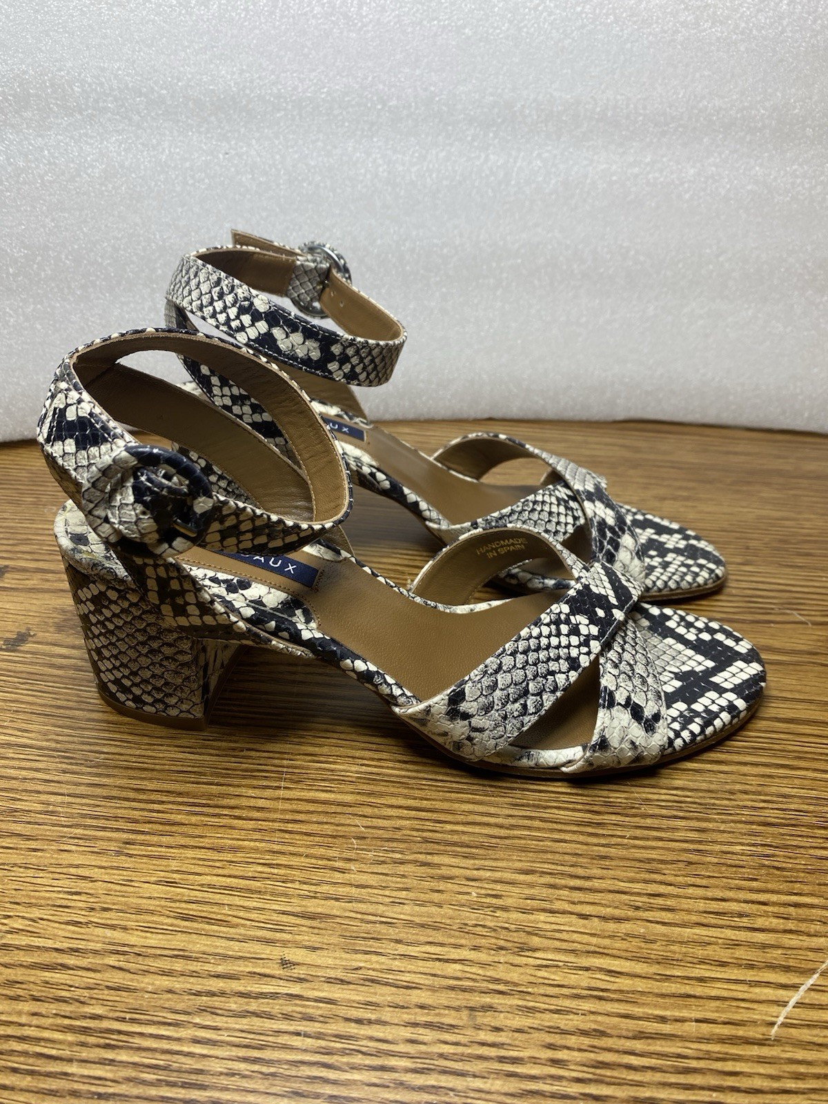 MARGAUX The City Sandal Python Embossed Leather C… - image 2