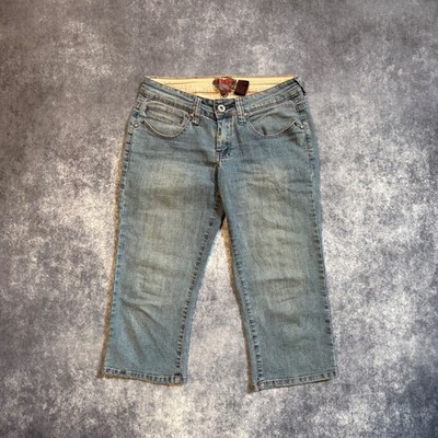 Y2K Vanilla Star Womens Blue Denim Capris Jeans Size 5 Low Rise Cropped Pants