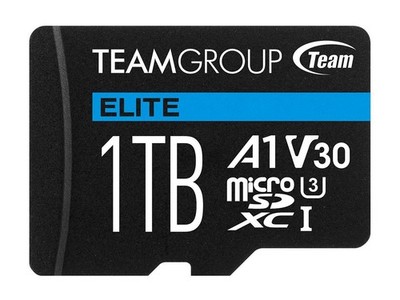 Team Group 1TB Elite microSDXC UHS-I U3, V30, A1, 4K UHD Micro SD Card with SD