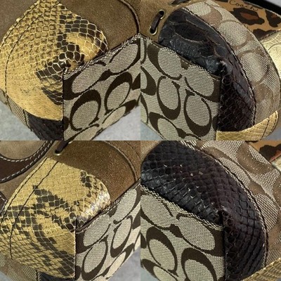 COACH Patchwork Mini Bag Brown Signature Leopard Y2K Accessory