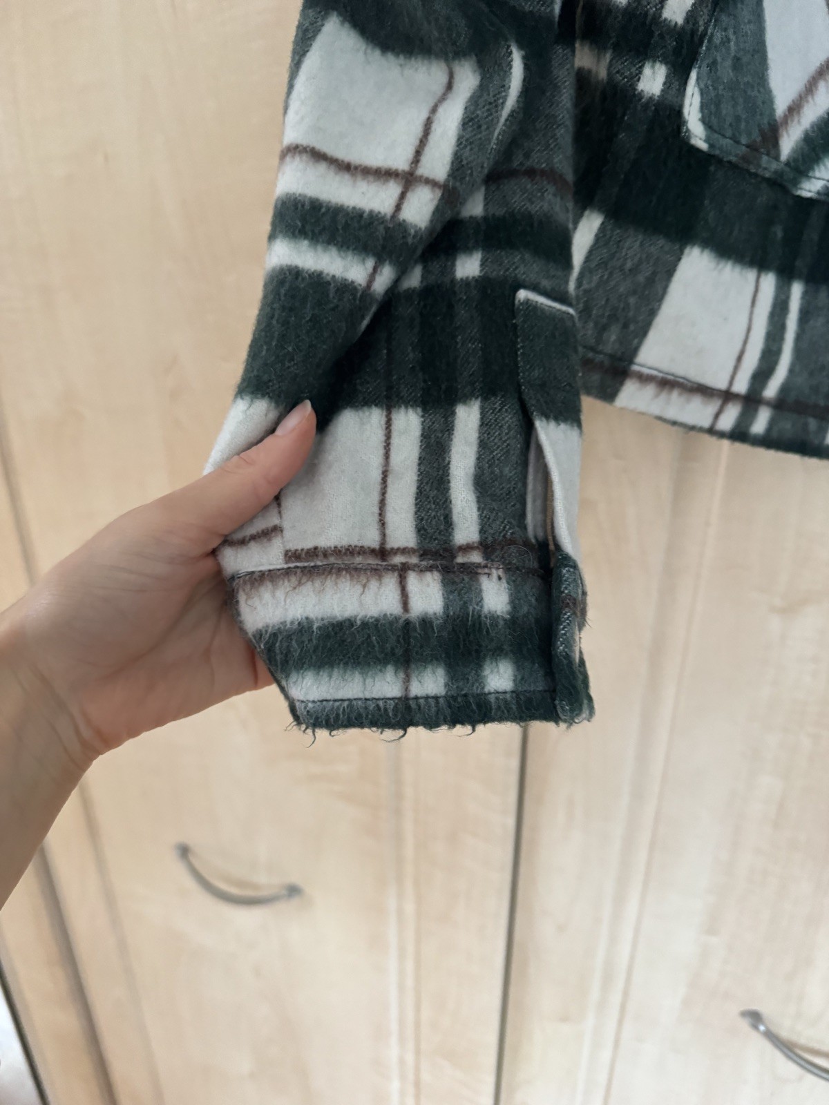 Zara Green Check Jacket Size XS RRP £60 Great Condition image 7