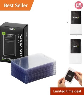 Crystal Clear Semi-Rigid Card Protectors - 50 Count for Grading Submissions
