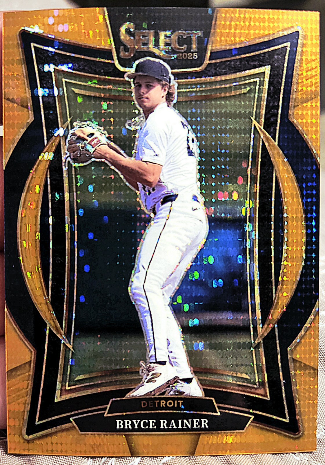 2025 Select Bryce Rainer Orange Pulsar Prizm/49. RC. High Prospect. Tigers SSP