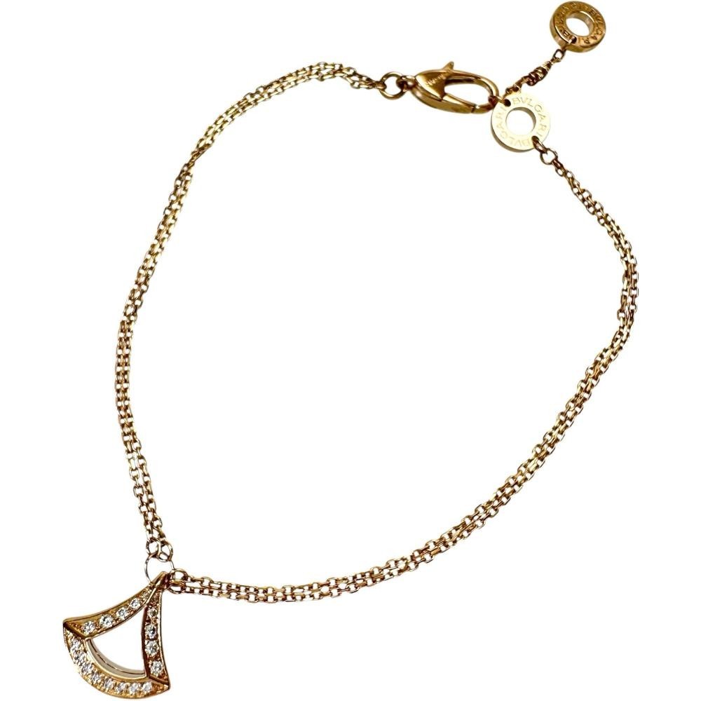 AUTH BVLGARI DIVAS' DREAM DIAMOND BRACELET AU750 18K ROSE GOLD WOMEN'S F/S